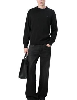 Jersey Calvin Klein holgado de algodón cuello redondo negro