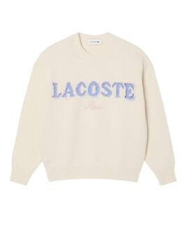 Jersey Lacoste de lana cardada con intarsia de la marca