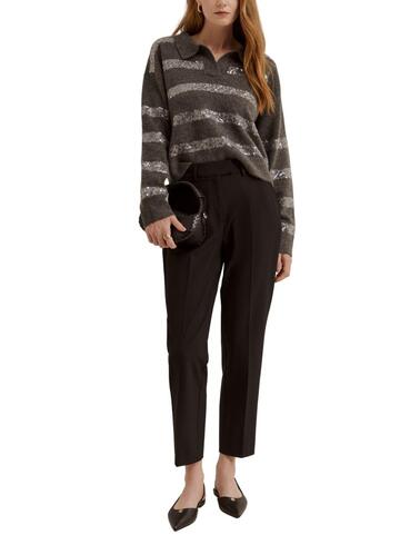 Pantalón Lion of Porches chinos clásicos negro de mujer