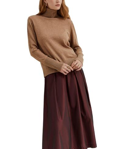 Jersey Lion of Porches de cuello vuelto mujer camel