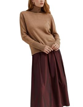 Jersey Lion of Porches de cuello vuelto mujer camel