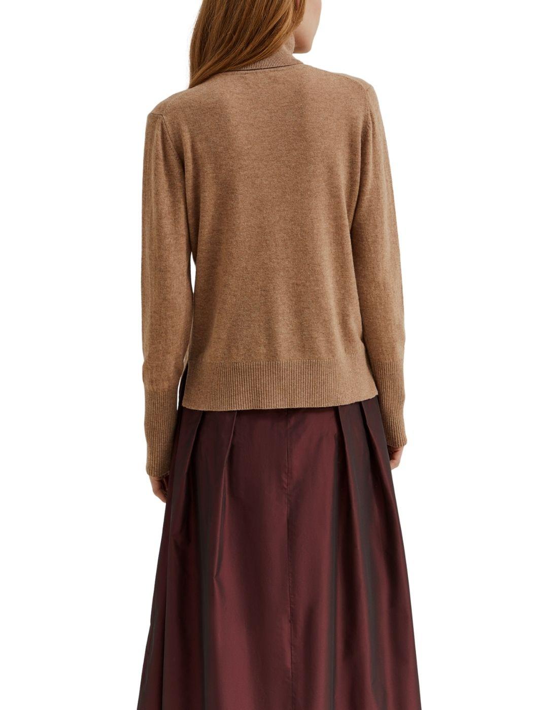 Jersey Lion of Porches de cuello vuelto mujer camel