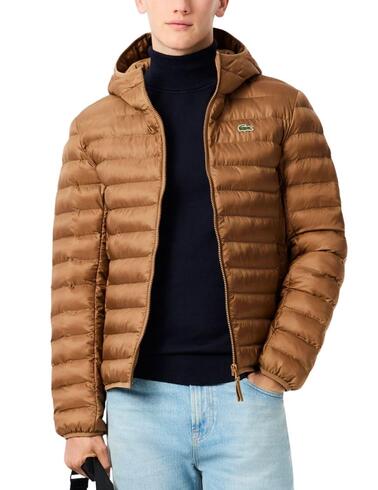 Chaqueta acolchada hidrófuga Lacoste de hombre en camel