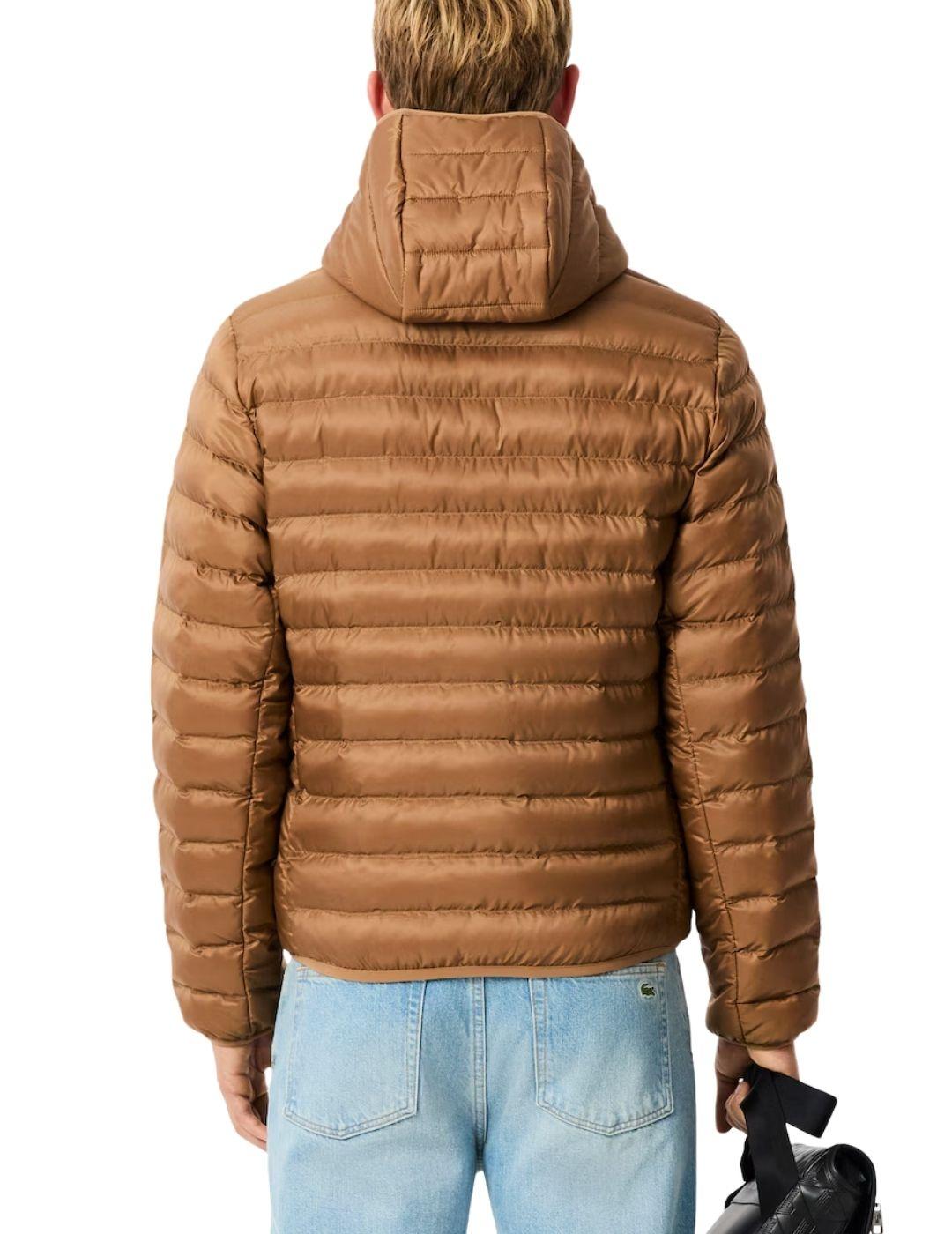 Chaqueta acolchada hidrófuga Lacoste de hombre en camel