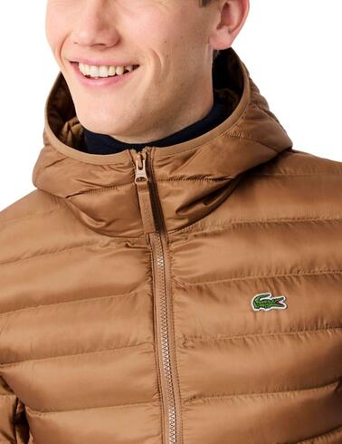 Chaqueta acolchada hidrófuga Lacoste de hombre en camel
