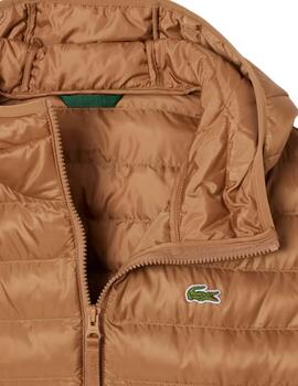 Chaqueta acolchada hidrófuga Lacoste de hombre en camel