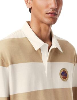 Polo de rugby Lacoste de rayas de corte holgado de hombre