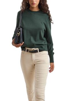 Jersey Decenio en verde de cuello redondo para mujer