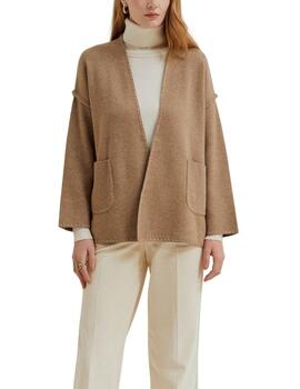 Abrigo corto Lion of Porches de punto en beige de mujer