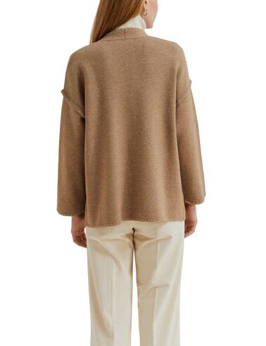 Abrigo corto Lion of Porches de punto en beige de mujer