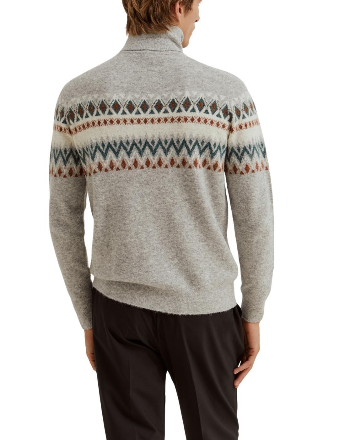 Jersey Lion of Porches de cuello alto jacquard hombre