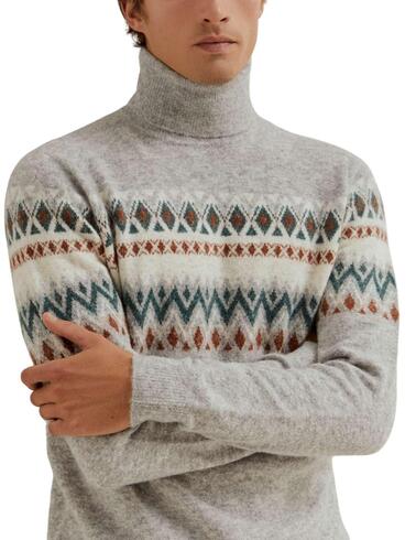 Jersey Lion of Porches de cuello alto jacquard hombre