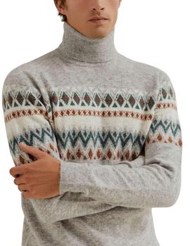 Jersey Lion of Porches de cuello alto jacquard hombre