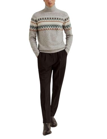 Jersey Lion of Porches de cuello alto jacquard hombre