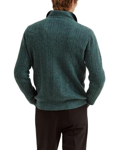 Jersey de punto Lion of Porches acanalado media cremallera