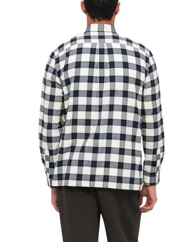 Camisa Lacoste de popelin con estampado a cuadros de hombre