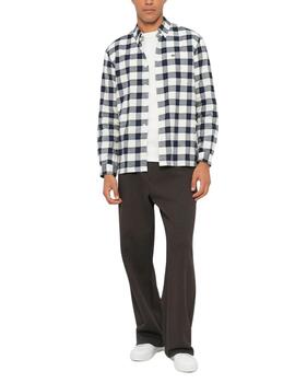 Camisa Lacoste de popelin con estampado a cuadros de hombre