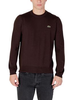 Jersey Lacoste de cuello redondo básico para hombre en marró