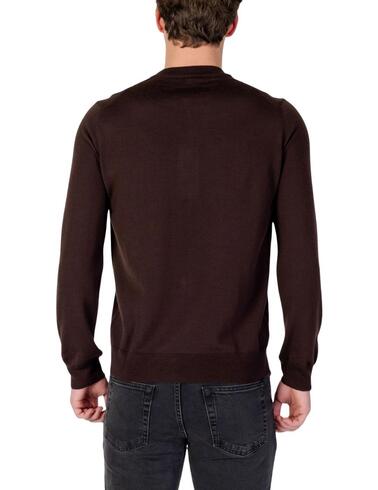 Jersey Lacoste de cuello redondo básico para hombre en marró