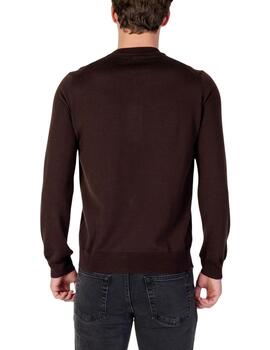 Jersey Lacoste de cuello redondo básico para hombre en marró