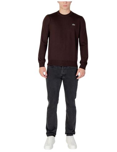 Jersey Lacoste de cuello redondo básico para hombre en marró
