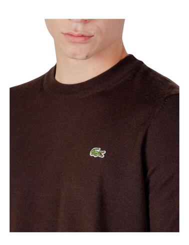 Jersey Lacoste de cuello redondo básico para hombre en marró