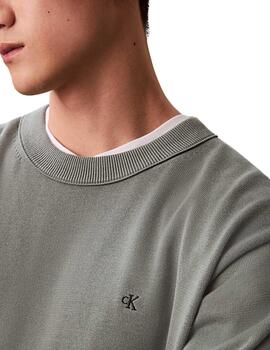 Jersey Calvin Klein holgado de algodón y cuello redondo