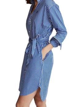 Vestido Polo Ralph Lauren camisero de rayas de algodón