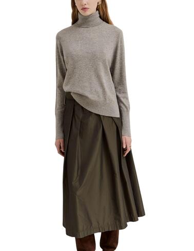 Jersey Lion of Porches de cuello vuelto mujer gris