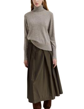 Jersey Lion of Porches de cuello vuelto mujer gris