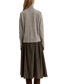 Jersey Lion of Porches de cuello vuelto mujer gris