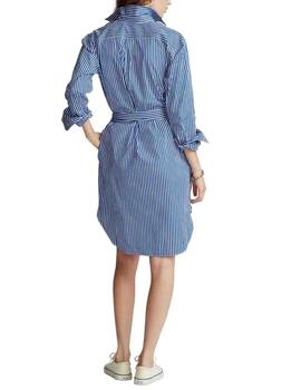 Vestido Polo Ralph Lauren camisero de rayas de algodón