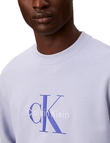 Sudadera Calvin Klein corte holgado para hombre en celeste