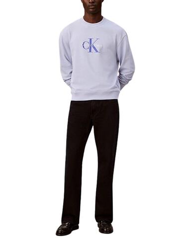 Sudadera Calvin Klein corte holgado para hombre en celeste