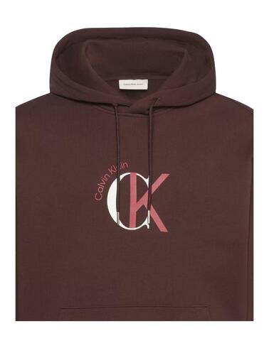Sudadera Calvin Klein marrón con capucha para hombre