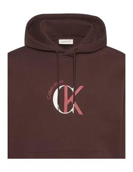 Sudadera Calvin Klein marrón con capucha para hombre
