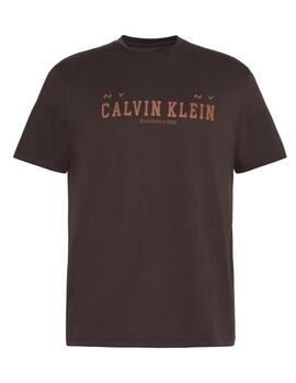 Camiseta Calvin Kleinde manga corta en marrón de hombre