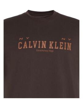 Camiseta Calvin Kleinde manga corta en marrón de hombre