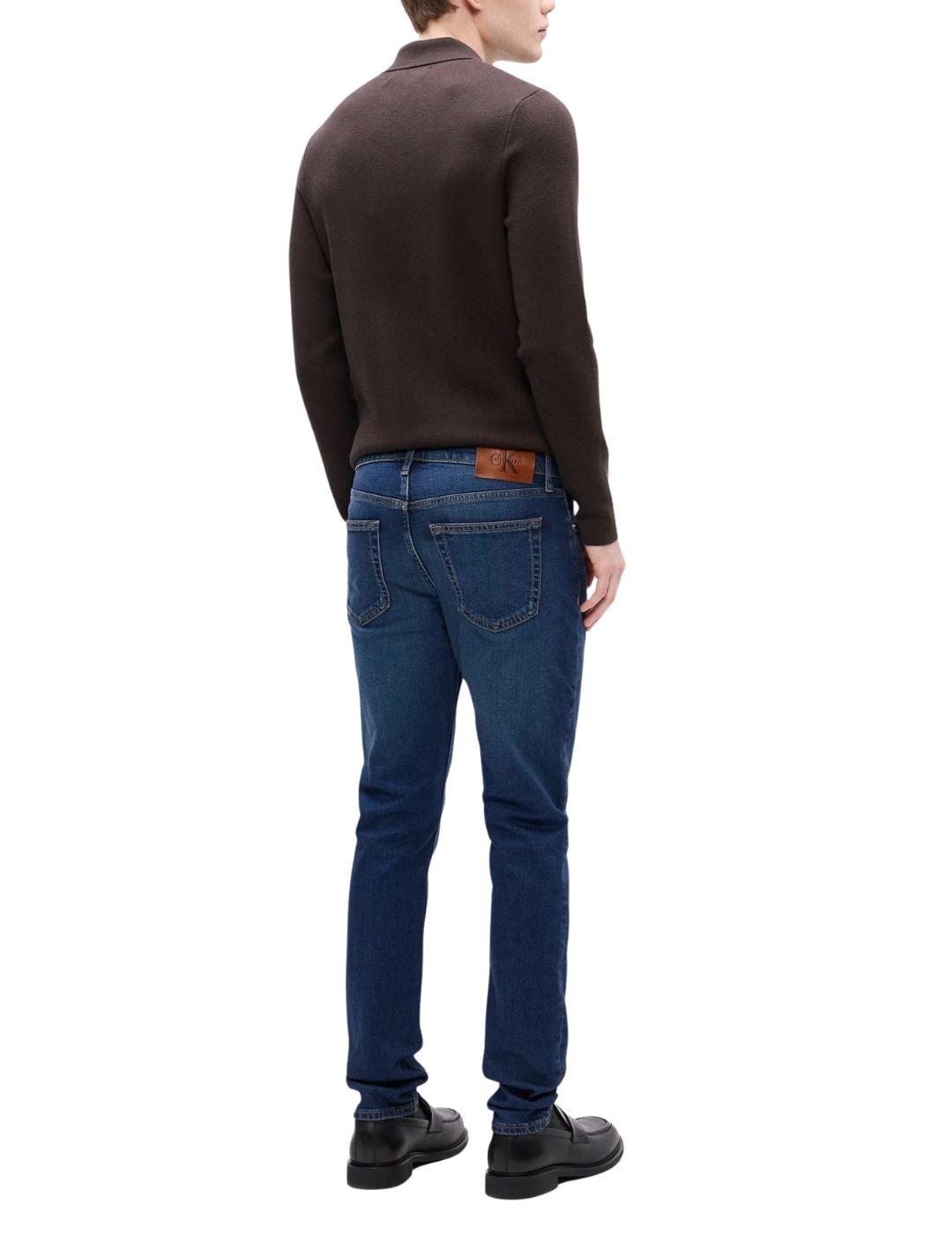 Pantalón vaquero Calvin Klein azul slim taper de hombre