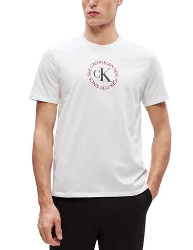 Camiseta Calvin Klein de manga corta en blanco de hombre