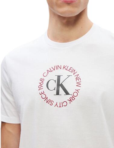 Camiseta Calvin Klein de manga corta en blanco de hombre