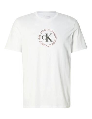 Camiseta Calvin Klein de manga corta en blanco de hombre