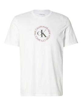 Camiseta Calvin Klein de manga corta en blanco de hombre