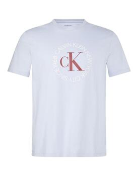 Camiseta Calvin Klein de manga corta en celeste de hombre
