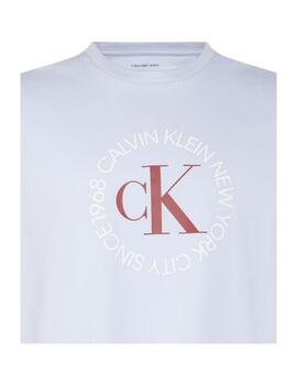 Camiseta Calvin Klein de manga corta en celeste de hombre