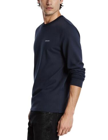 Camiseta Gas Jeans Dharis de manga larga para hombre marino