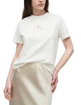 Camiseta Calvin Klein de manga corta con logotipo de mujer