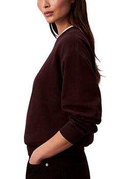 Sudadera Calvin Klein marrón para mujer de cuello redondo