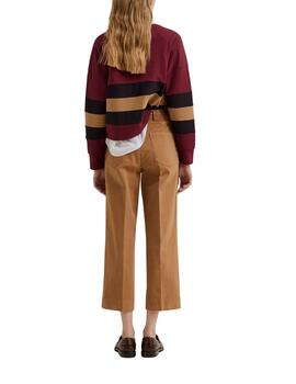 Pantalón Lion of Porches camel ancho con cinturón de mujer