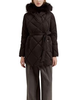 Chaqueta acolchada Lion of Porche con capucha y cinturón